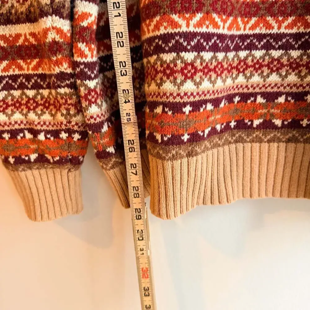 Vintage St. John's Bay Men's Large Geometric Fair Isle V-Neck Knit Sweater Large